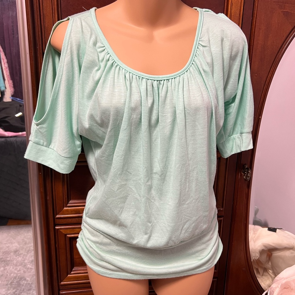 Short Sleeve Cold Shoulder Top